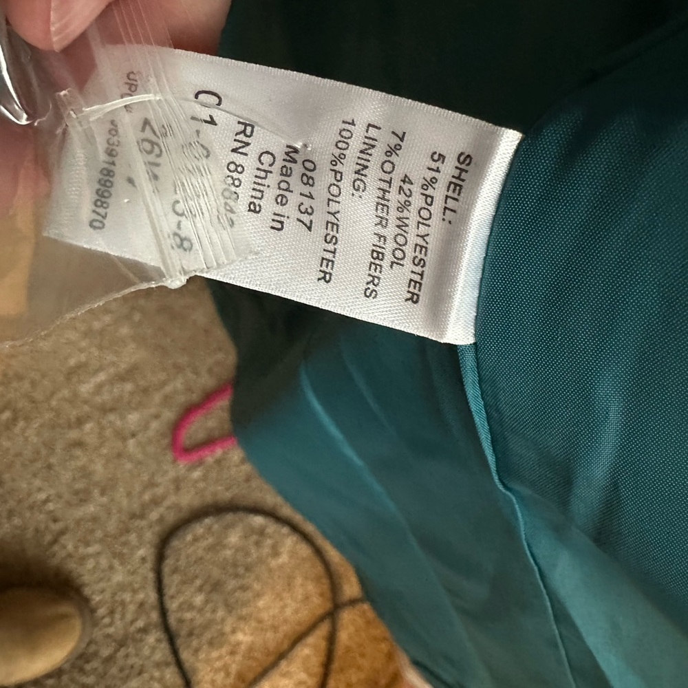 Roaman's Teal Wool Coat - Picture 9 of 11